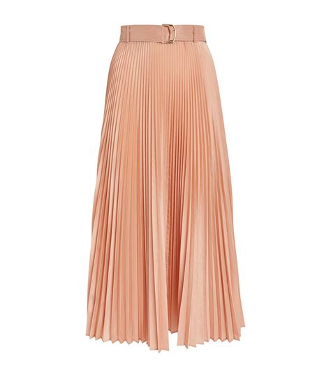 PLEATED MIDI SKIRT IN SILK 